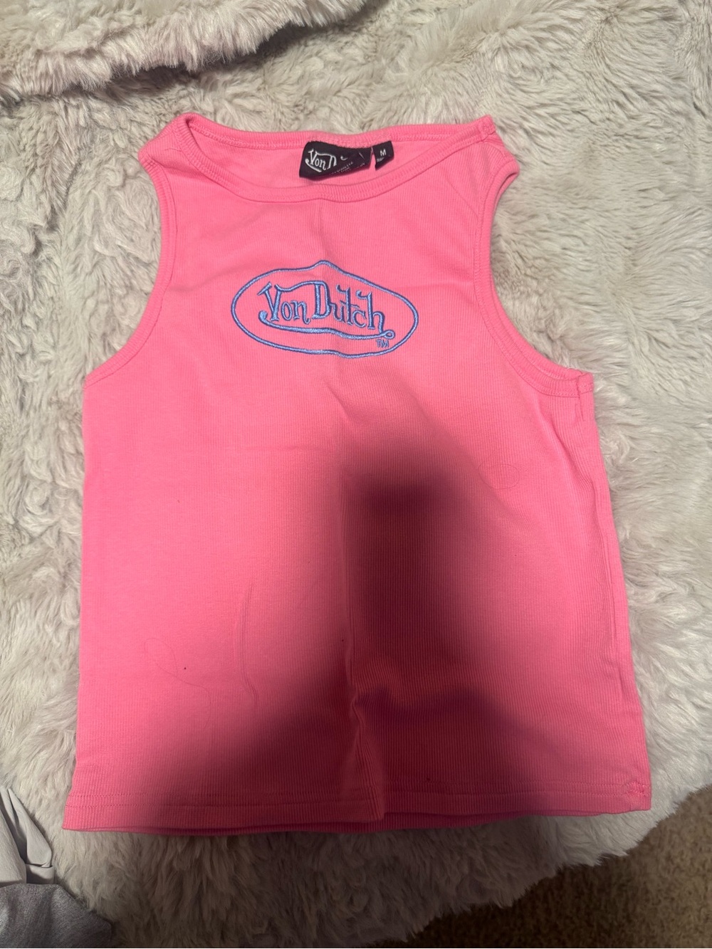 Von Dutch Pink Ribbed Tank! - Picture 2 of 2